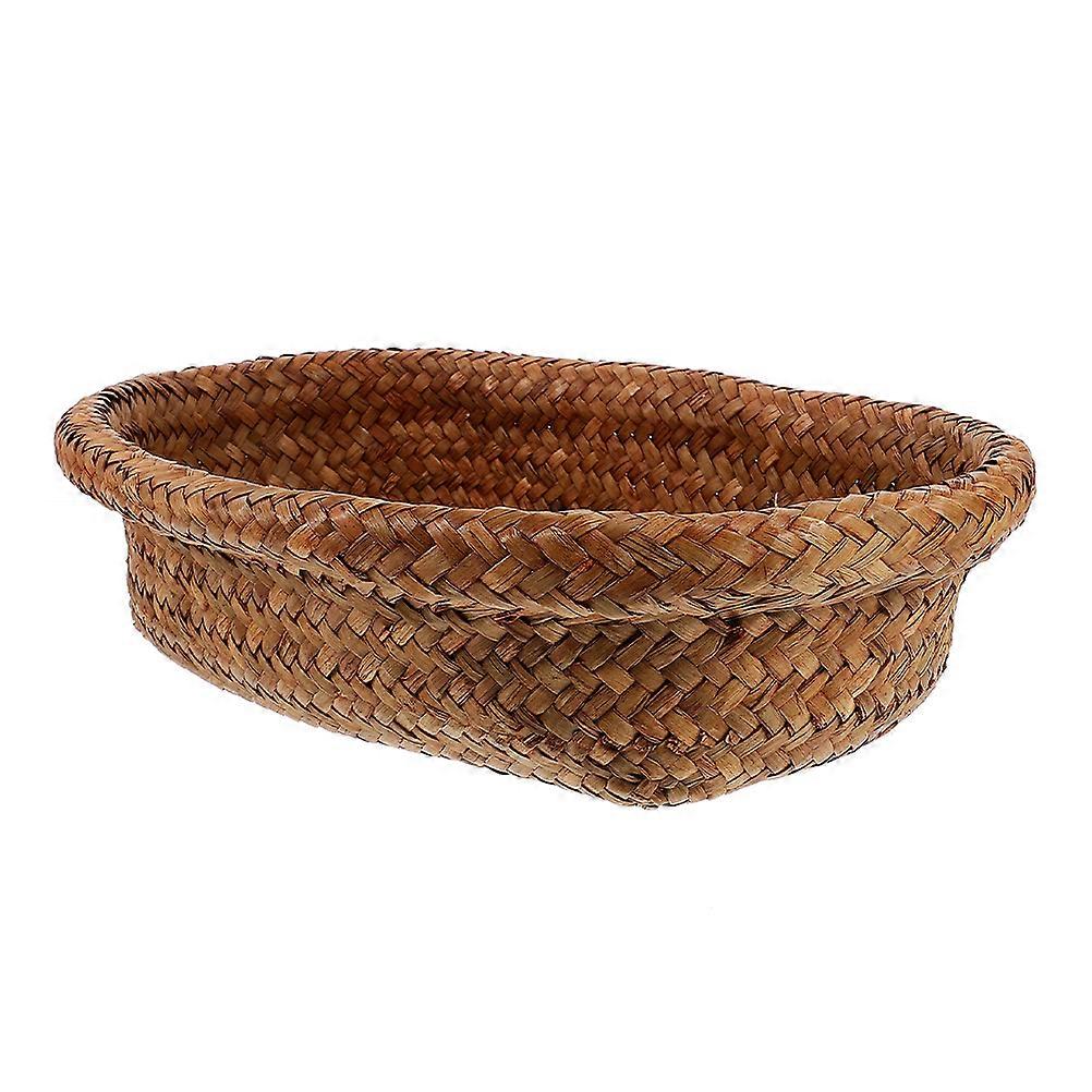 Handwoven Baskets Straw Basket Fruit Holding Picnic Storage Indoor Use Large Coffee 1Pcs