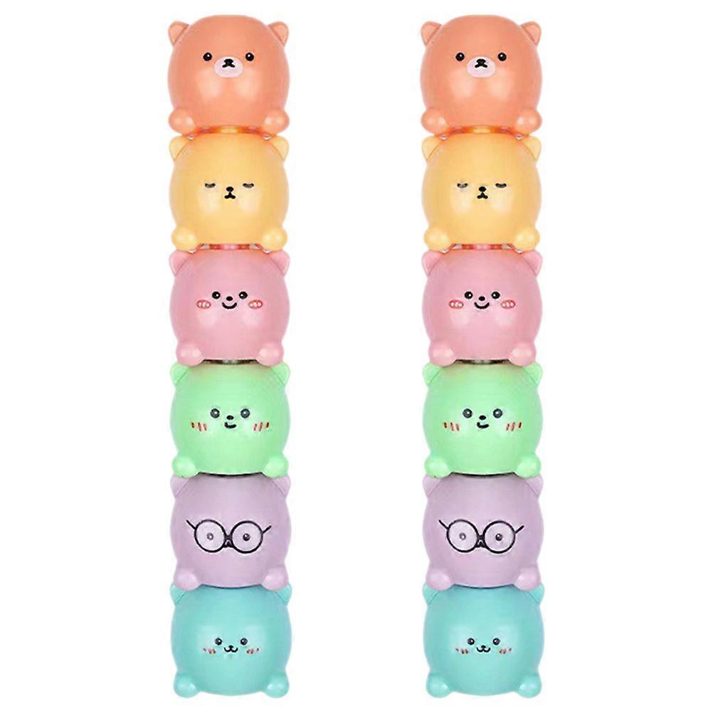 Bear Shape Drawing Markers Convenient Book Marker For Plastic 2Sets