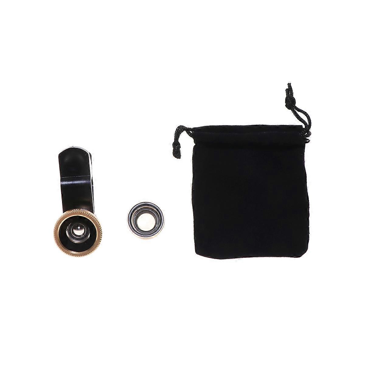 Phone Camera Lens Kit Wide Angle, Macro & Fisheye for Smartphones, Durable Design for Travel and Detailed Photography, Gold