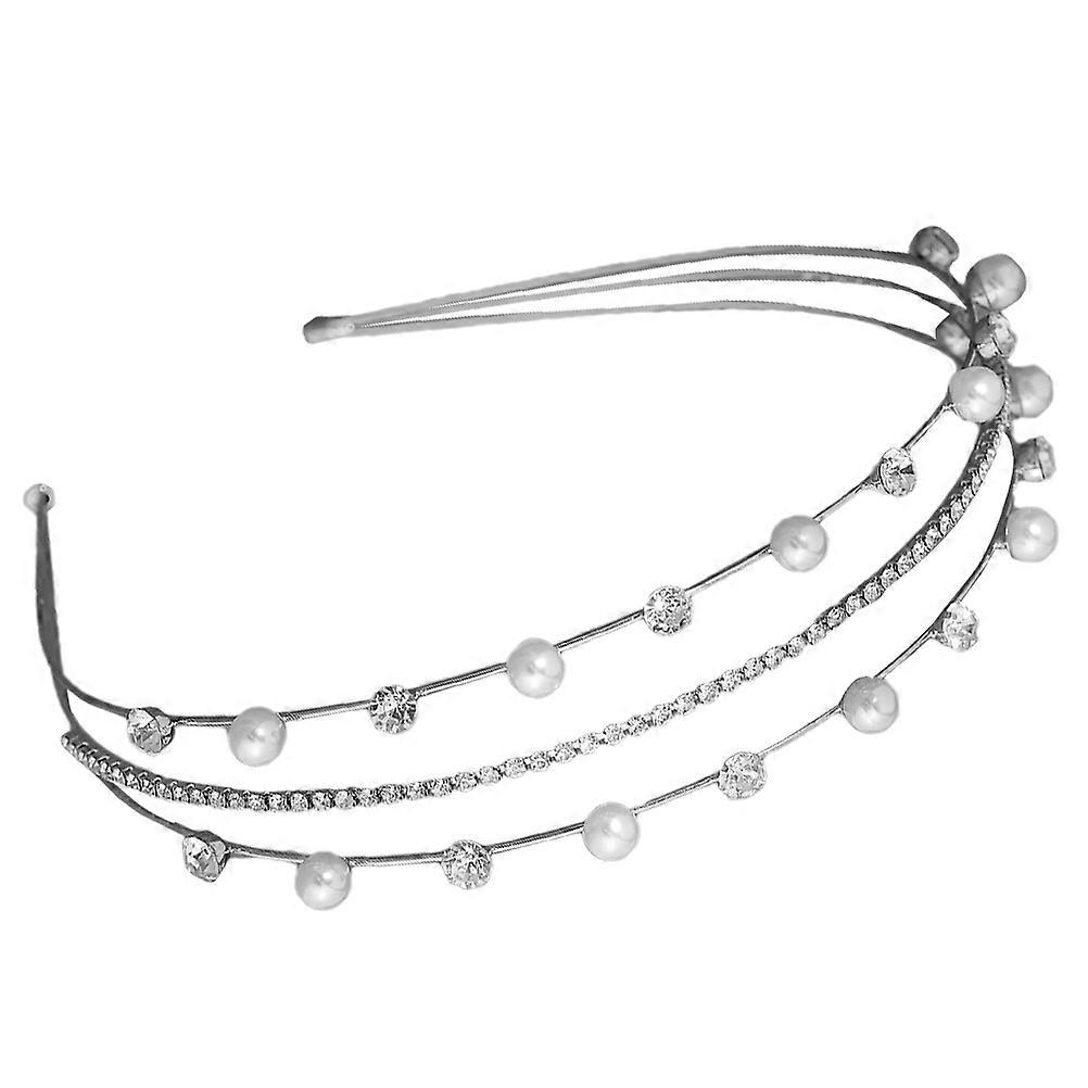 Elegant Bridal Headband with Multi Pearl Design and Rhinestone Accents for Weddings, Parties, and Special Occasions – Comfortable All