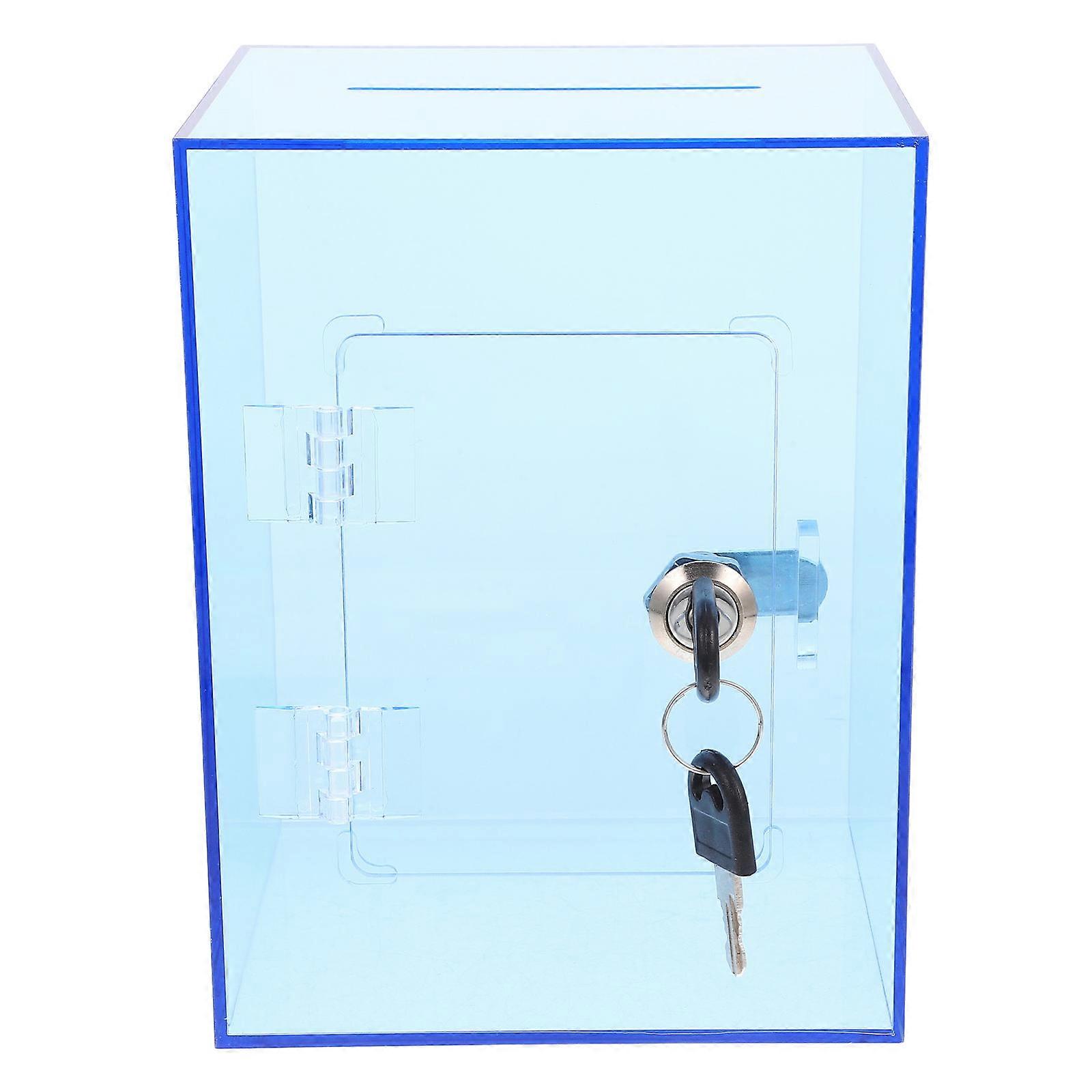 Large Acrylic Piggy Bank with Lock Clear Secure Savings Box for Cash, Tips, and Donations Portable Money Challenge Container for Home or Office