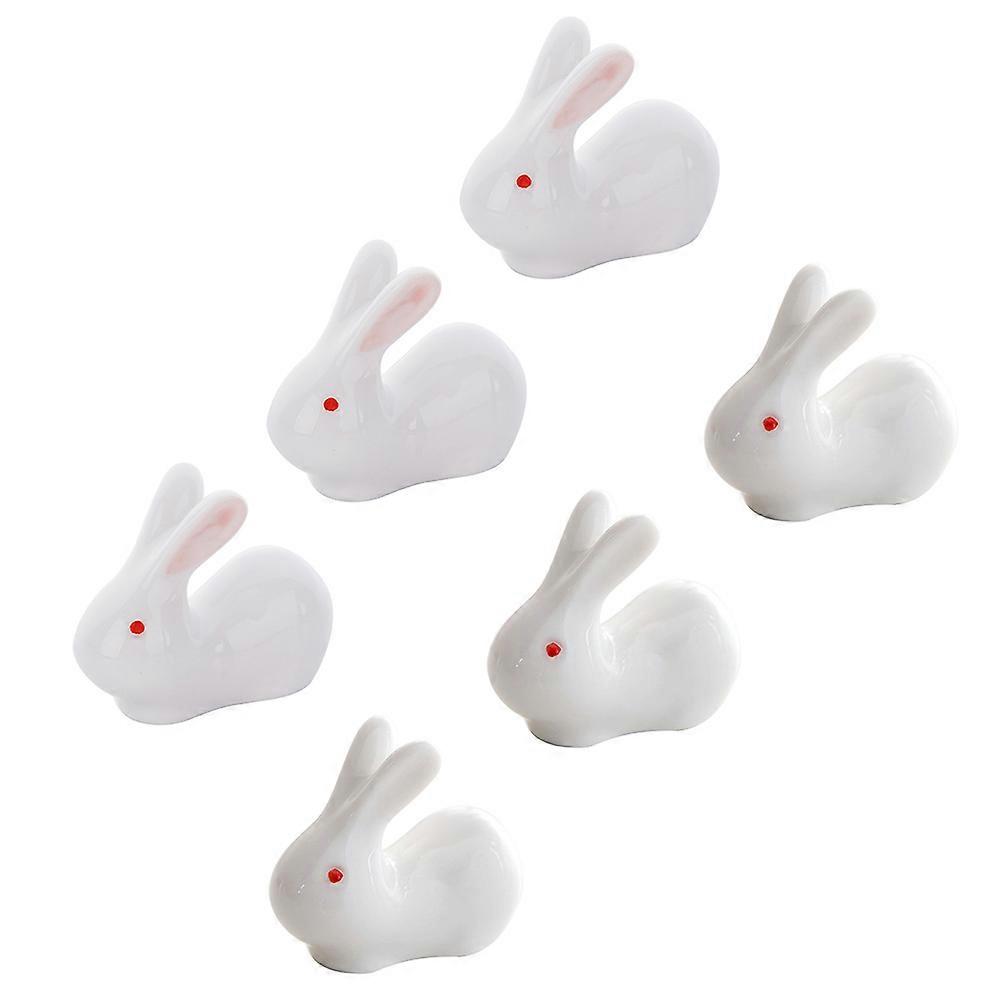 Chopstick Rabbit Shape Household Dining Table Decor Assorted Color 6Pcs