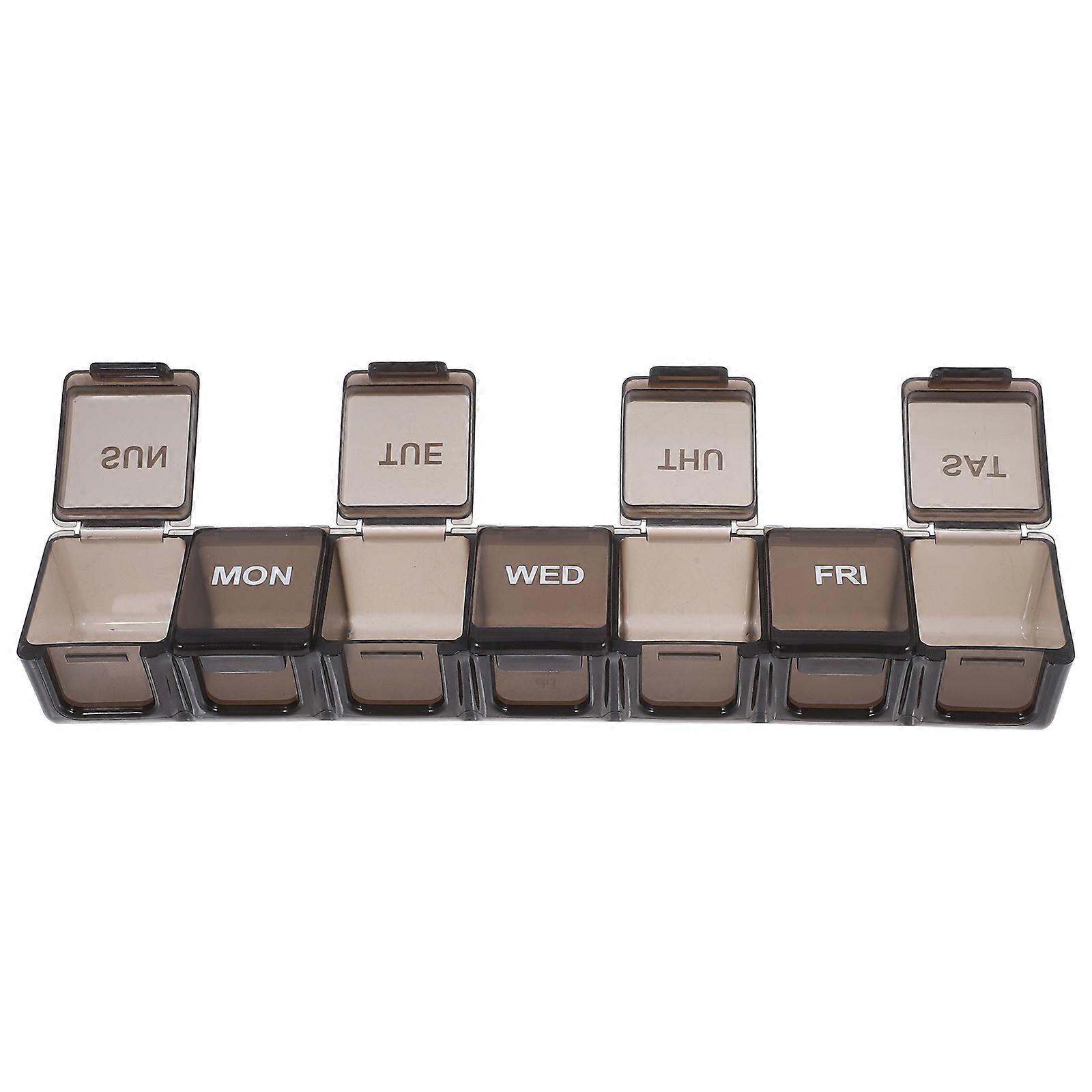 Pill Organizer For Travel Rectangular Strip Design Medicine Container Airtightness Technology 1Pcs