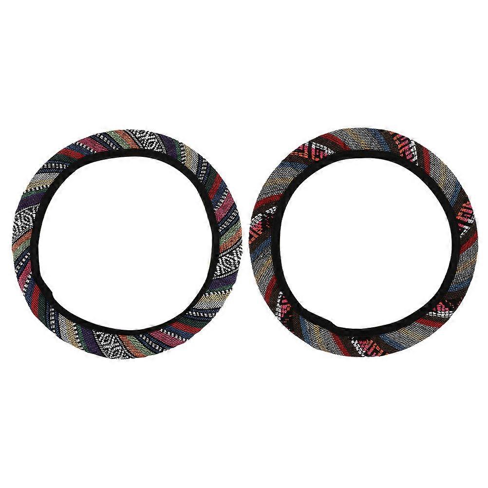 Universal Wheel Protective Ethnic Style Car Multicolor 38X9cm 2Pcs