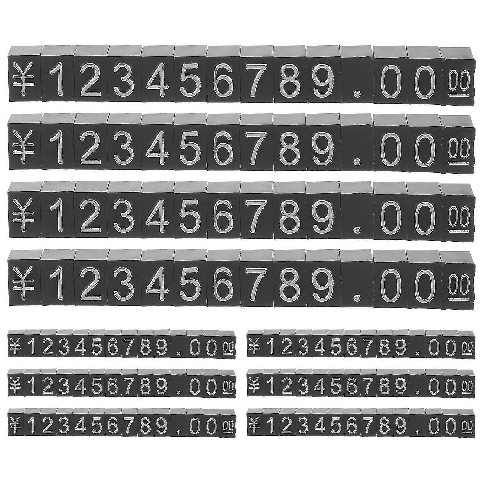 Price Tag Stand Square Price Display Signs Supermarket Business Owners Black Background with Silver Letters Price Display 10 Sets
