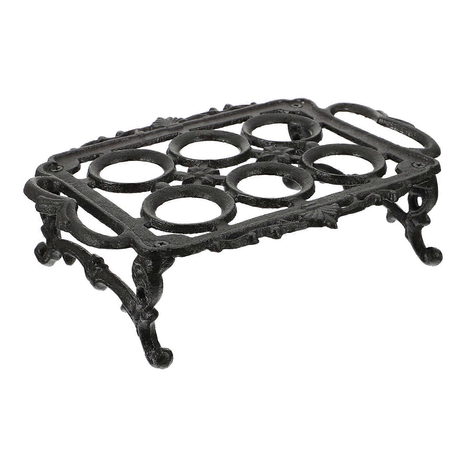 1PC Home Cast Iron Kitchen Egg Rack Dining Table Egg Storage Holder Black