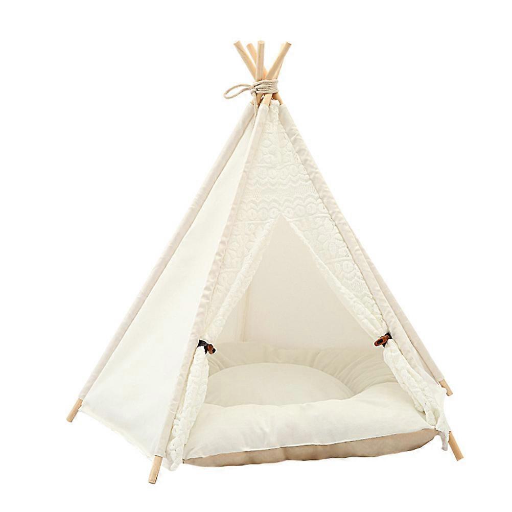 Cat Triangle Bed Portable Pet Tent Scratch Resistant Lace 1Set