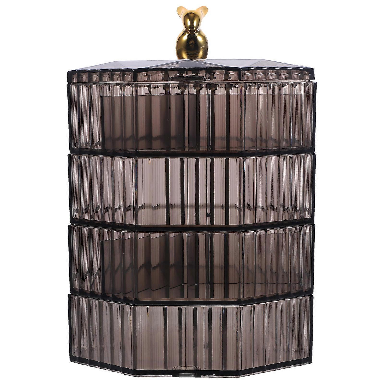 Earring Storage Box Dressing Table Jewelry Storage Container PP Round from Scratches 1Pcs