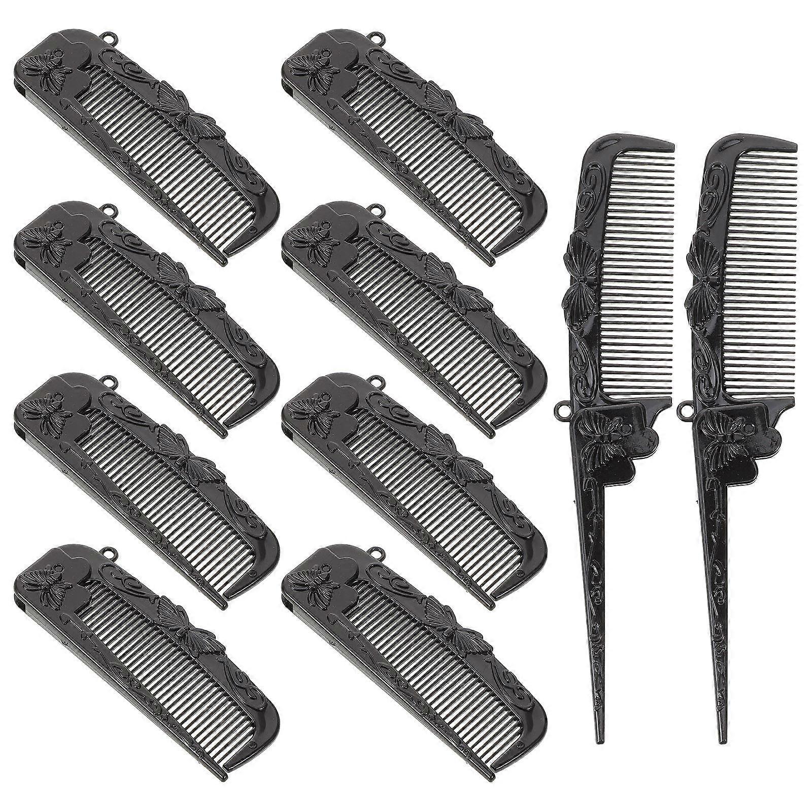 Parting Comb Hair Parting Comb Retro Design Barber Shop 6.5X1.2X0.4In 10Pcs