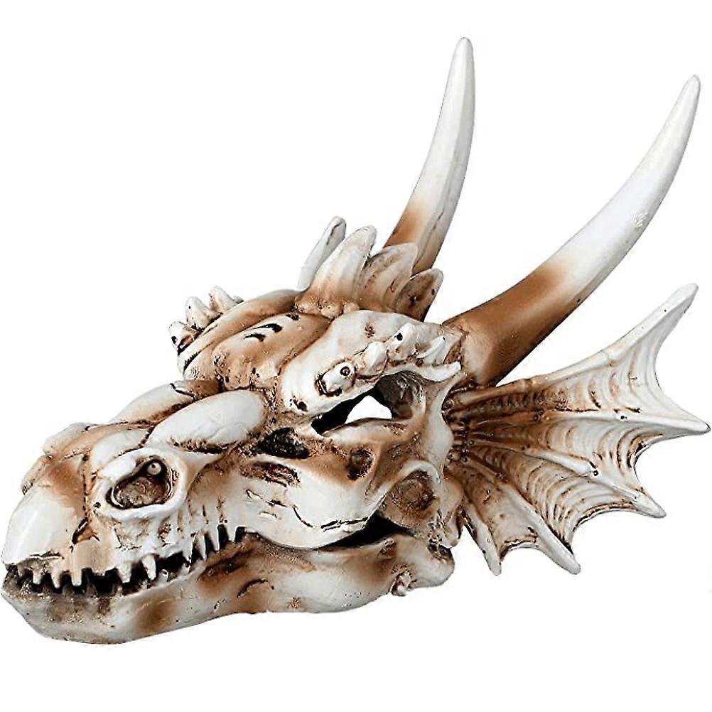 خزان الزواحف ديكور ديناصور هيكل عظمي حوض السمك زخرفة مأوى الأسماك لون متنوع 21x15 سم تصميم واقعي 1 قطعة