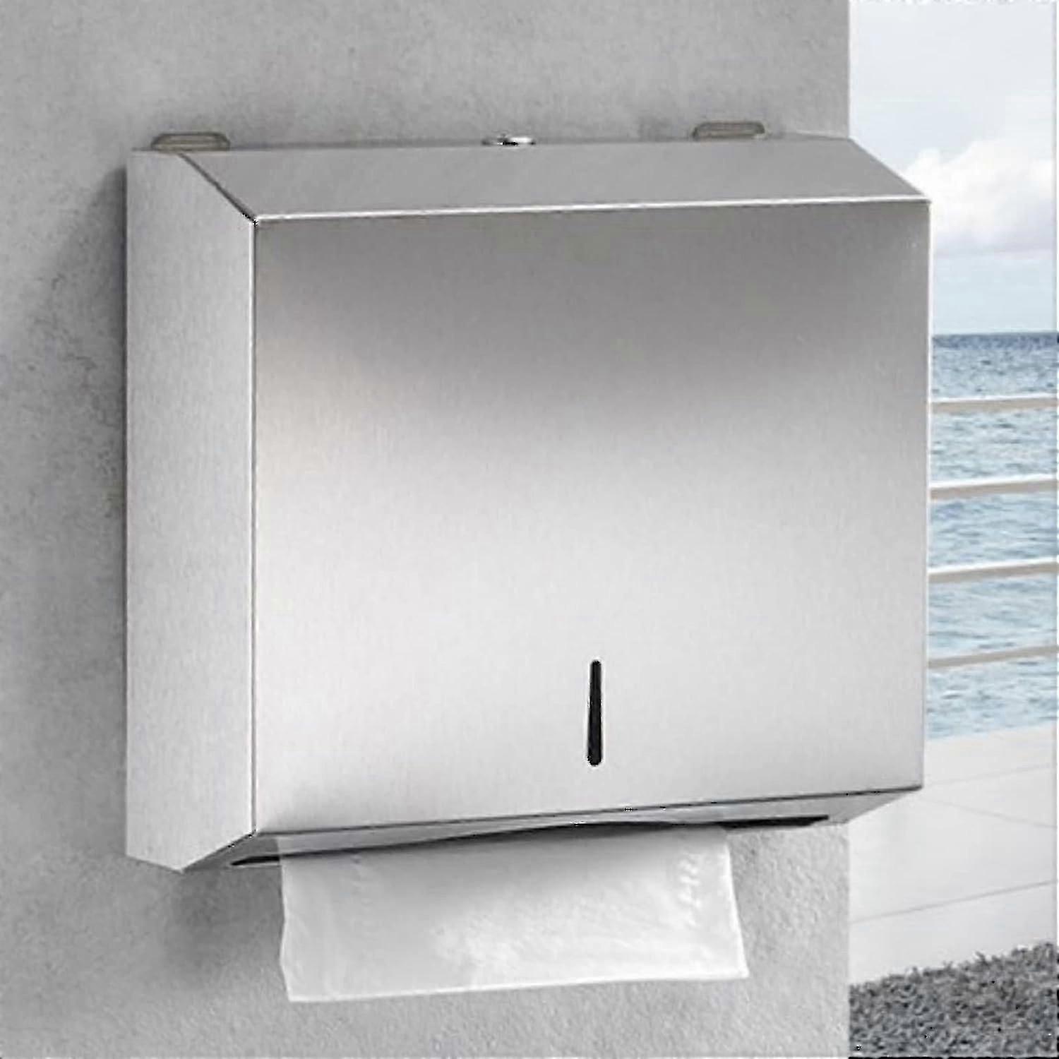 موزع مناشف ورقية مثبت على الحائط ، موزع مناشف من الفولاذ المقاوم للصدأ ، قابل للقفل-