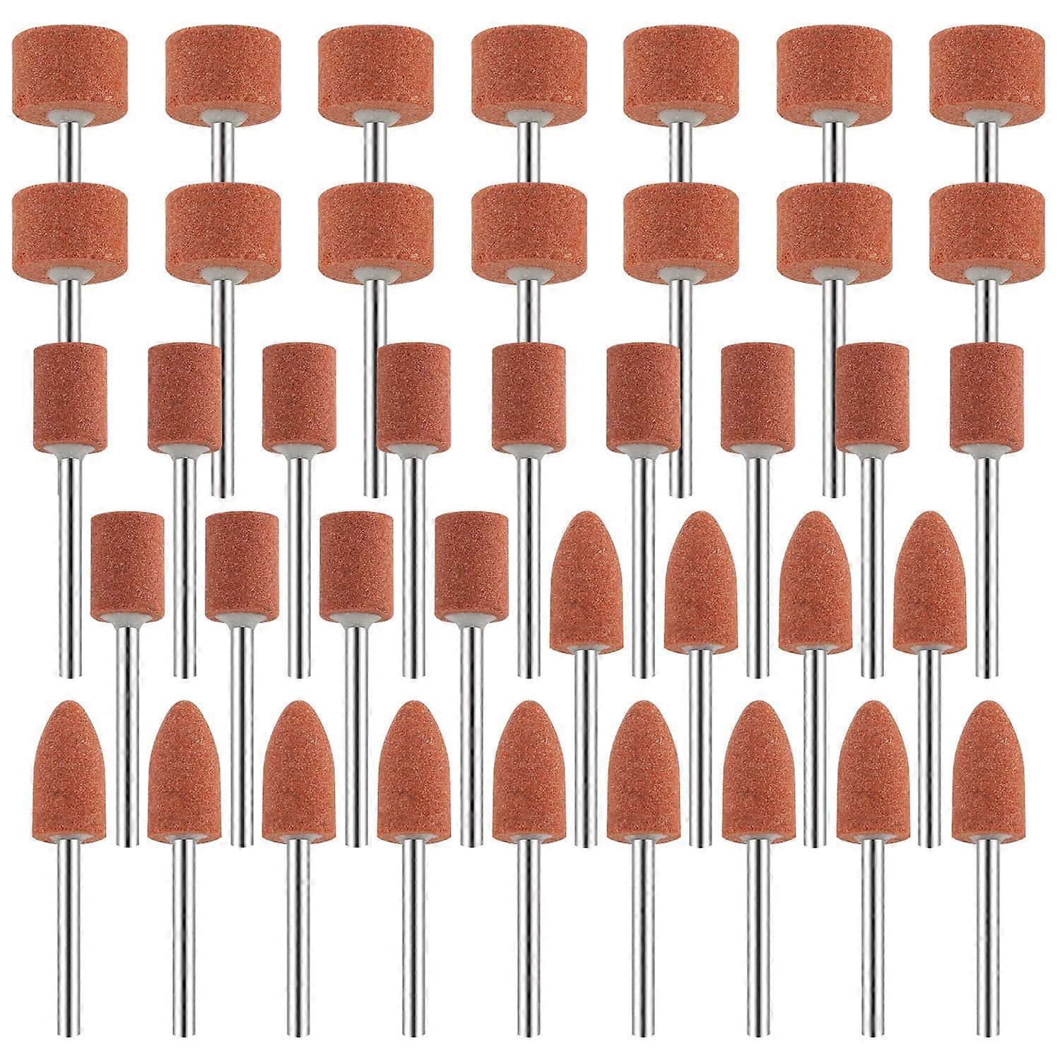 42Pcs Aluminum Oxide Grinding Wheels Set Sanding Bits with 1/8" Shank Compatible with Dremel for Grinding, Polishing, and Deburring Metals
