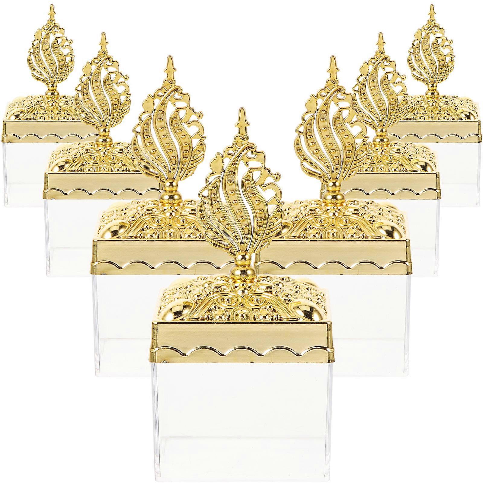 Candy present Box Golden Square Plastic Storage for Candy and Cookies 12Pcs