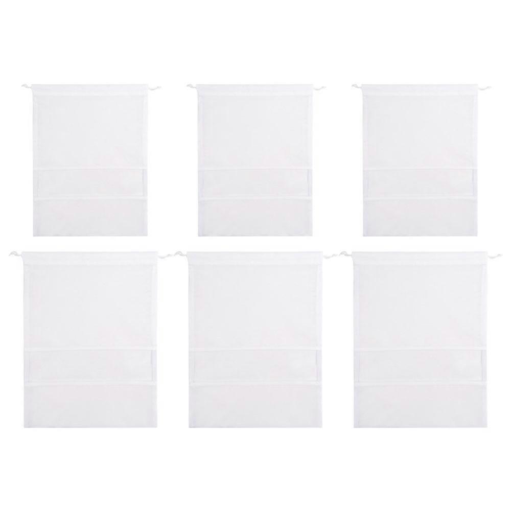 Large Capacity Shoe Bag Square Shaped Drawstring Closure Reusable For Clothing Accessories Daily Storage 6Pack