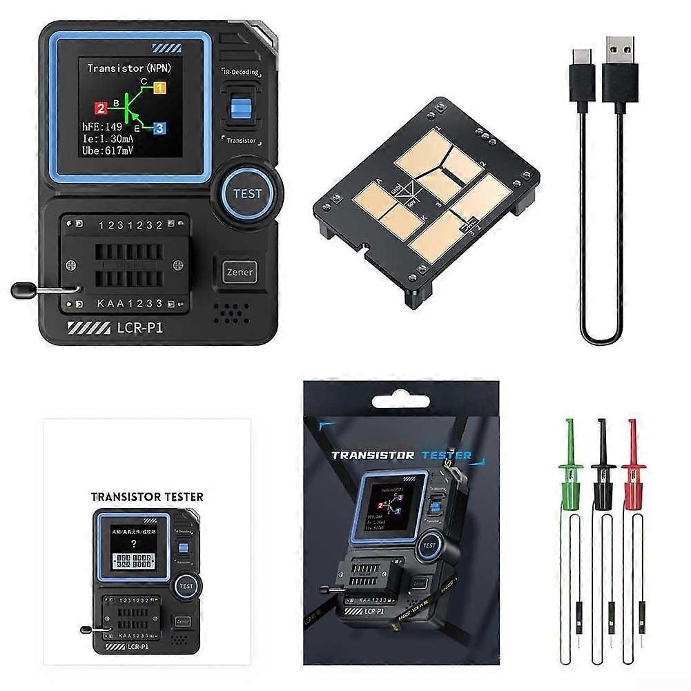 LCRP1 Transistor Tester, Diode Triode, Capacitance Meter, ESR, AntiBurn, Easy Use
