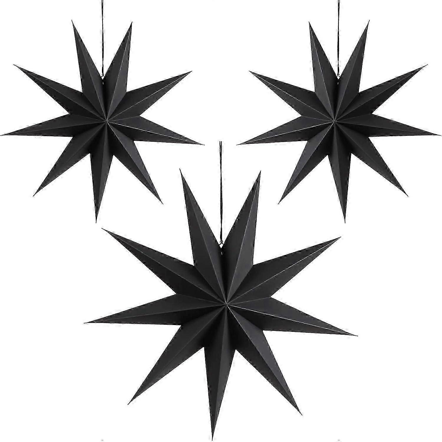 סט קישוטי כוכבים מתקפלים של 3, כוכבי נייר 30 ס"מ לחגיגות חג המולד, מושלם לעיצוב הבית וחגיגות חג