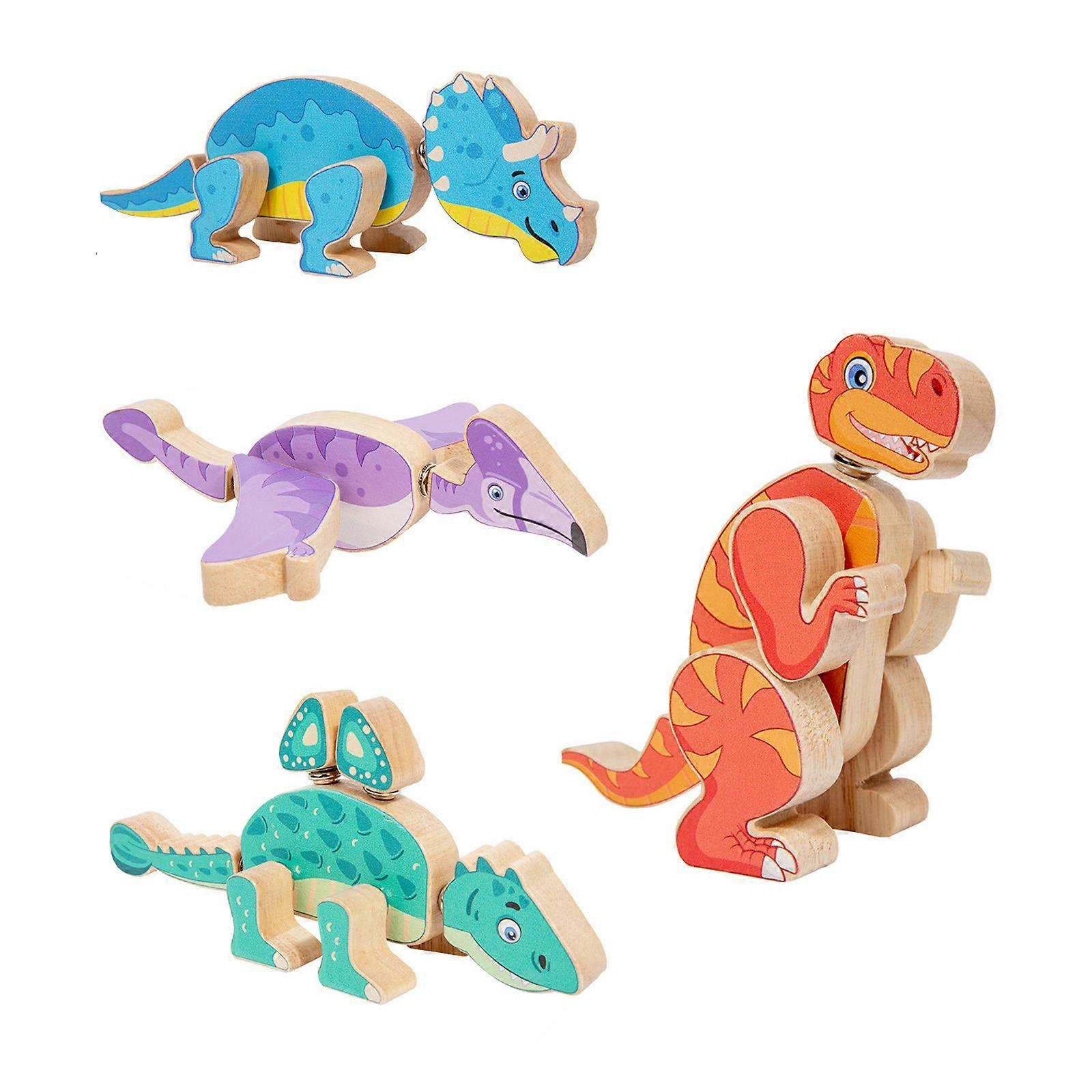 3D Dinosaur Puzzle Toy Building Block Educational Toy Develops Problem Solving Skills For Toddler Fine Motor Skill 4PCS