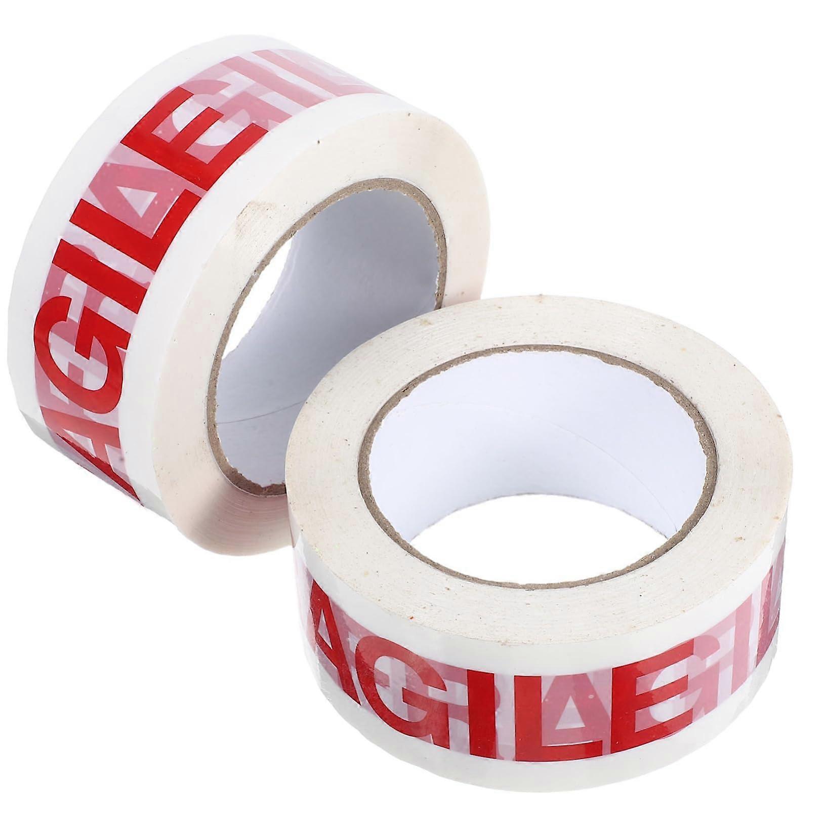2 Rolls Fragile Tape Cute Parcel Tape Fragile Labels Printed Packing Tape Fragile Sticker Packaging Sticker Parcel Tape Bopp Film