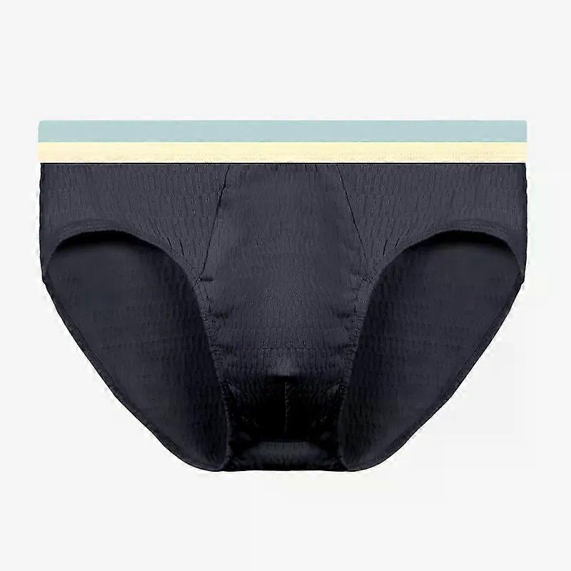 Men's Simple Briefs Sweat Absorption Cotton Breathable Thin Sports Panties Elasticity Comfortable Mid Waisted Bulge Pouch Bikini