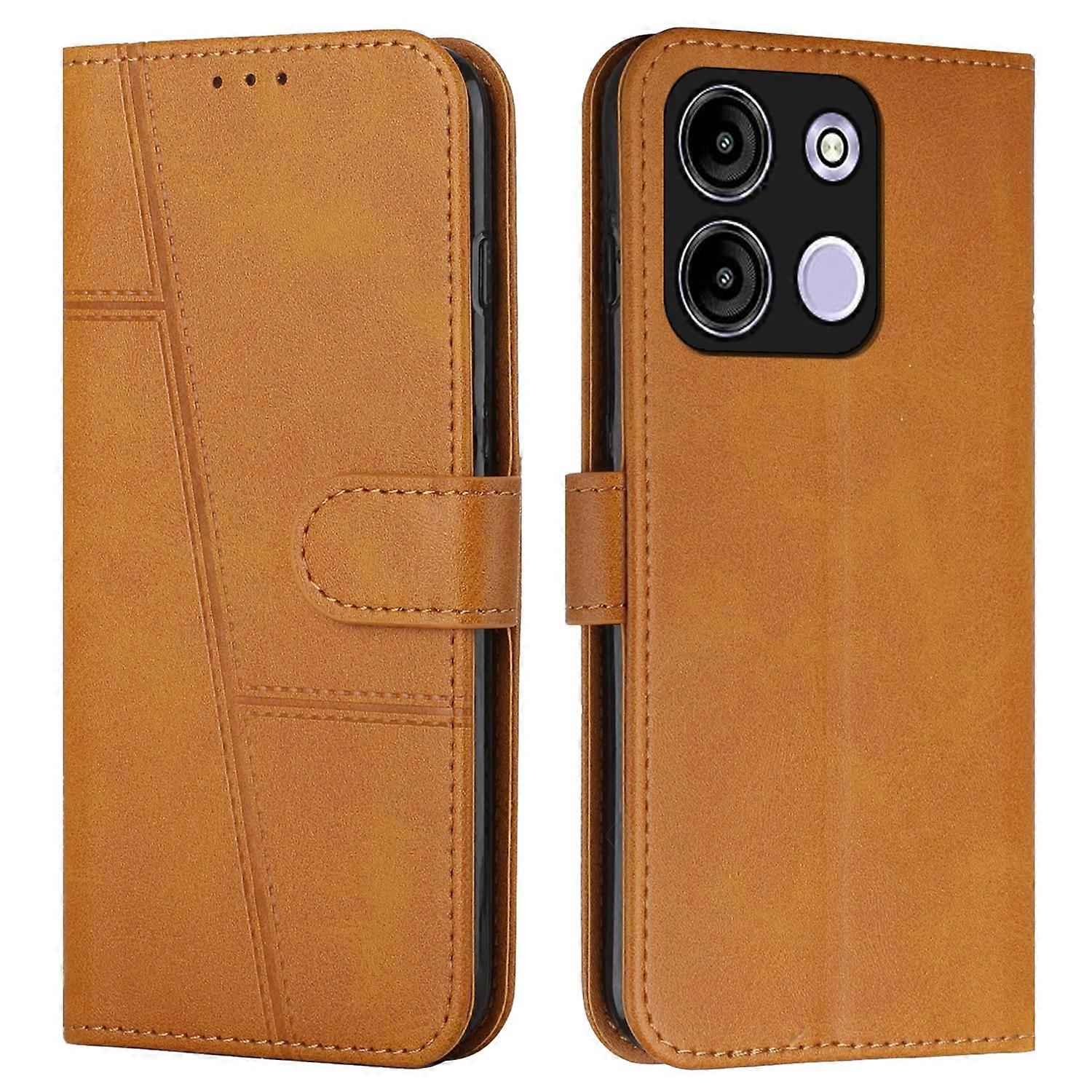 For itel A60s Stitching Calf Texture Buckle Leather Phone Case