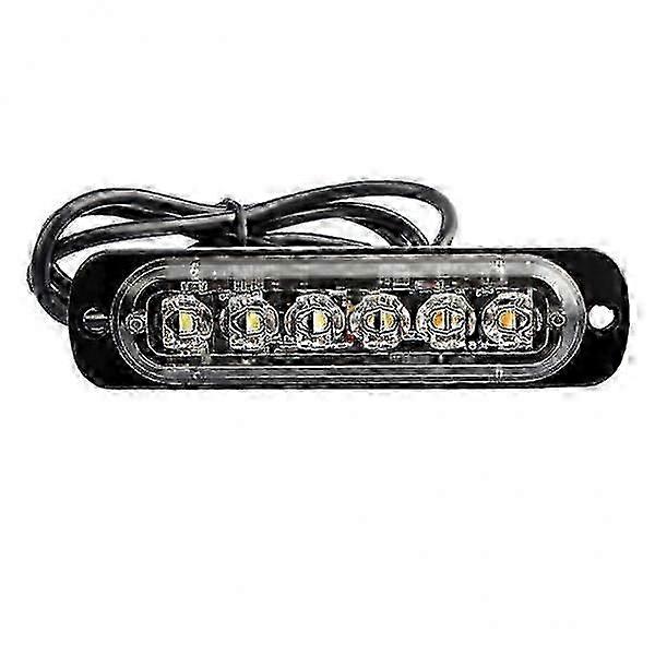 2x Vehicle Emergency Beacon 6 LED Strobe Flash Light Amber