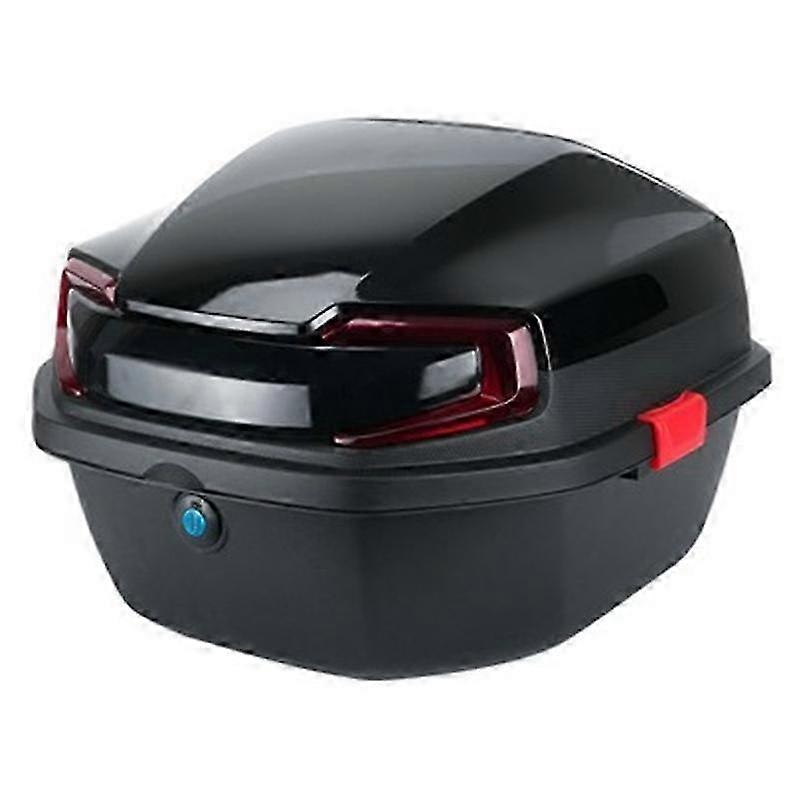 Large Capacity Rear Box with Smooth Surface and Color Blocking for Motorcycles and Electric Vehicles in Black