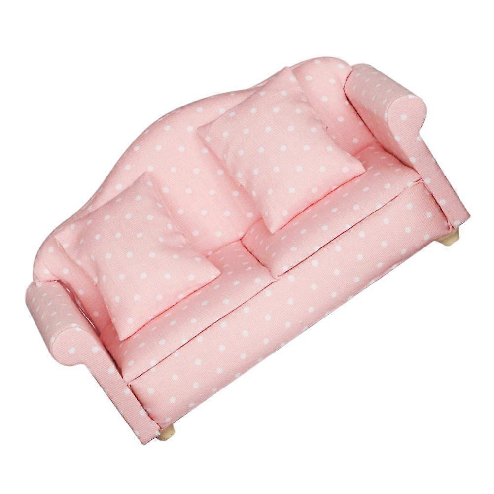 Playhouse Sofa Decor Pink Mini Couch For Kids Decorative Use Wood Material 1Pack