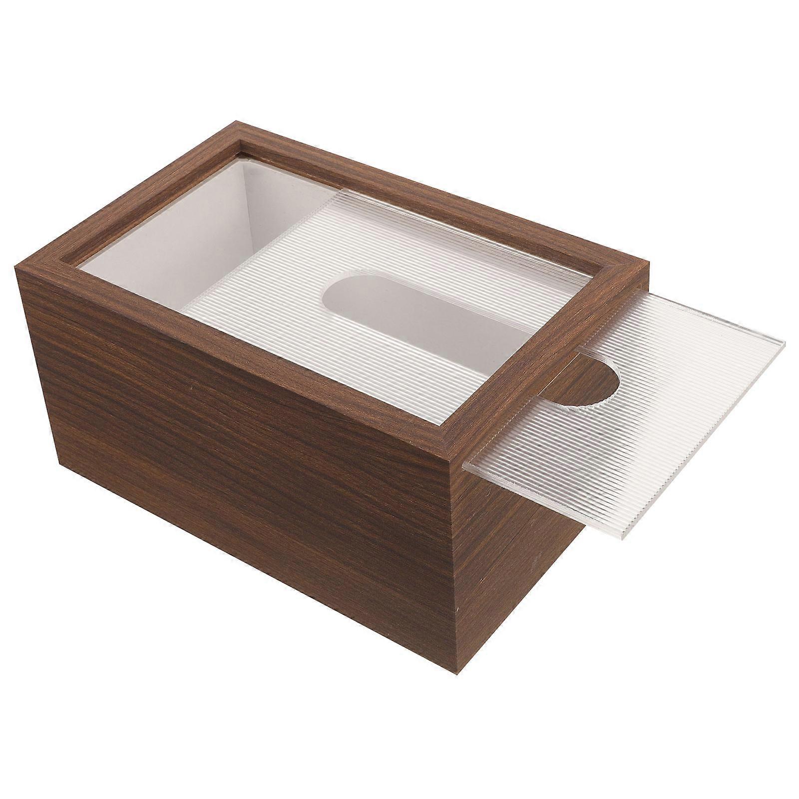 Vintage Walnut Wood Napkin Dispenser Tissue Box Organizer Desktop Storage Holder for Home Office Bedroom Car Use