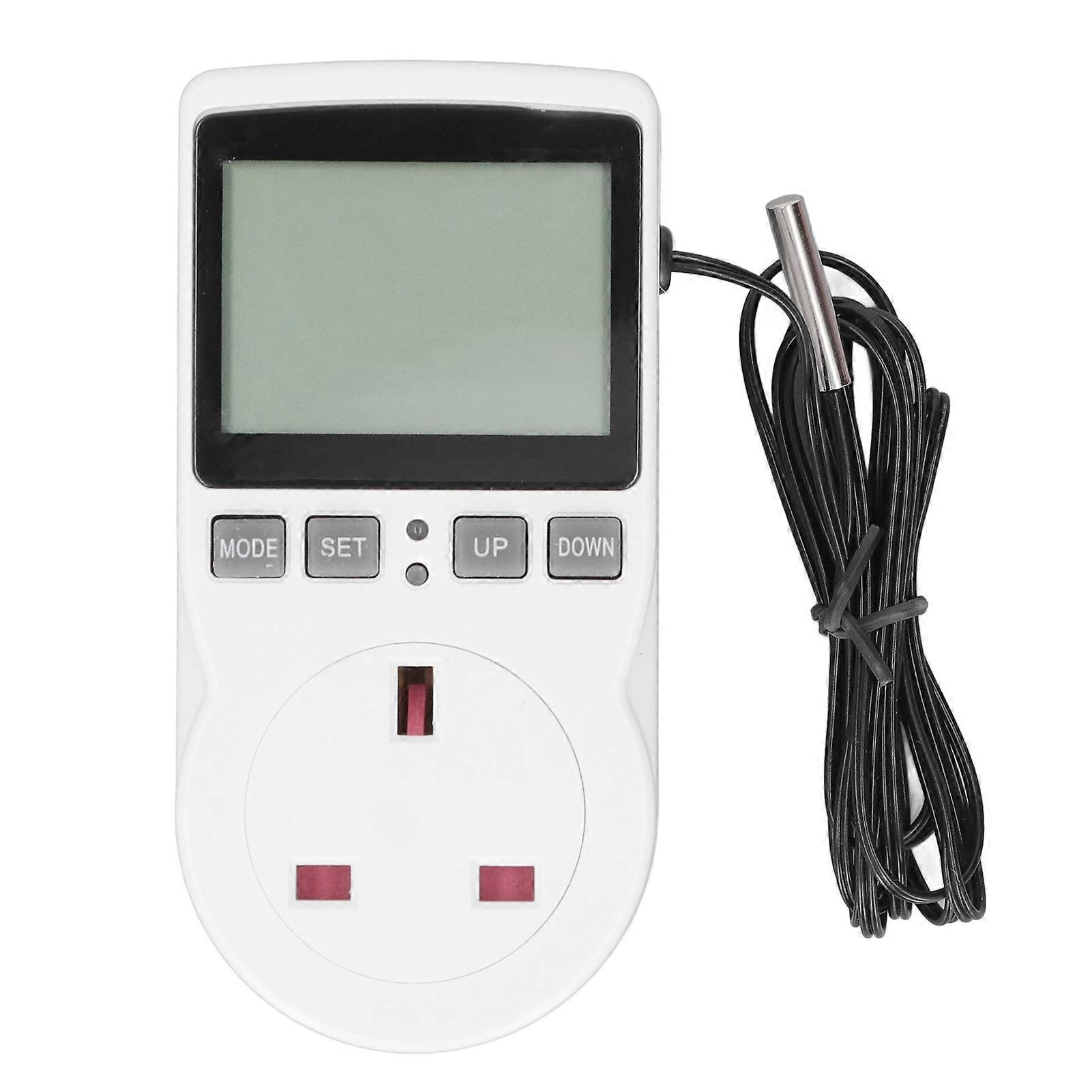 Temperature Control Socket LCD Display ABS Housing Electronic Thermostat Controller 50 60Hz