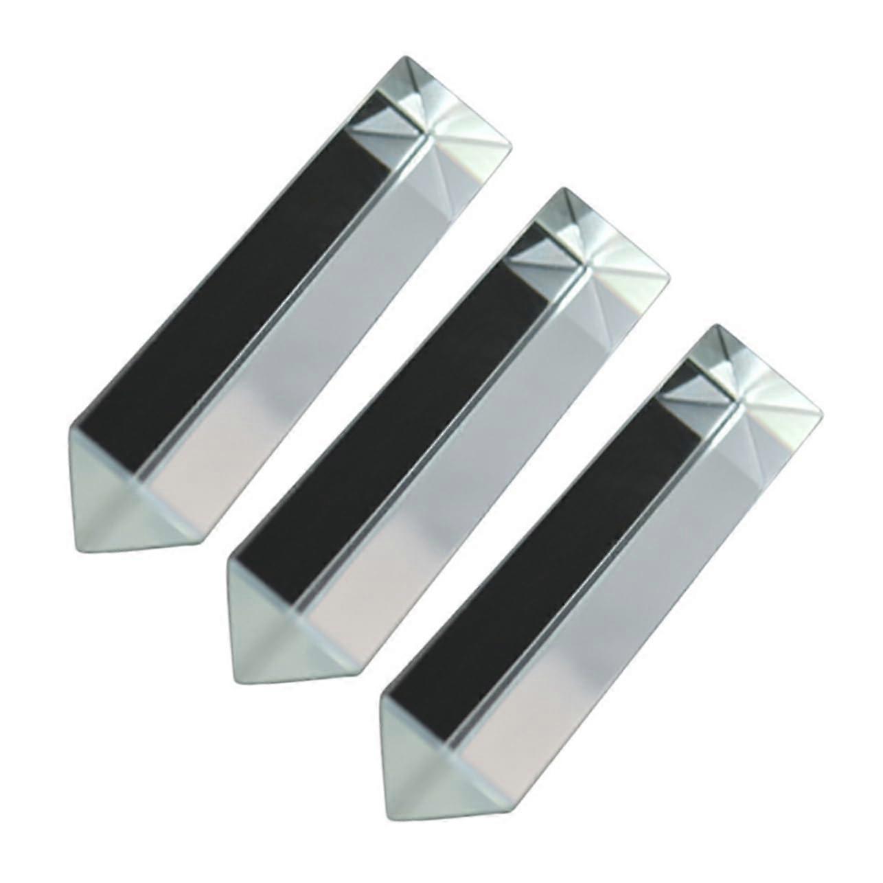Pack of 3 Optical Glass Prisms for Photography Physics Crystal