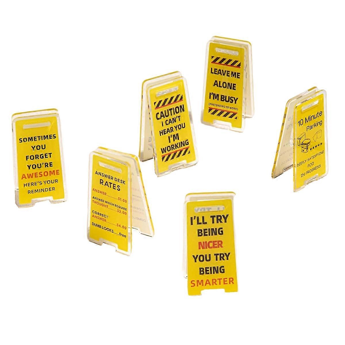 Funny Sticky Note Holder - 6 Pack Note Holder Clips, Overstimulated Desk Sign for Office, Hilarious