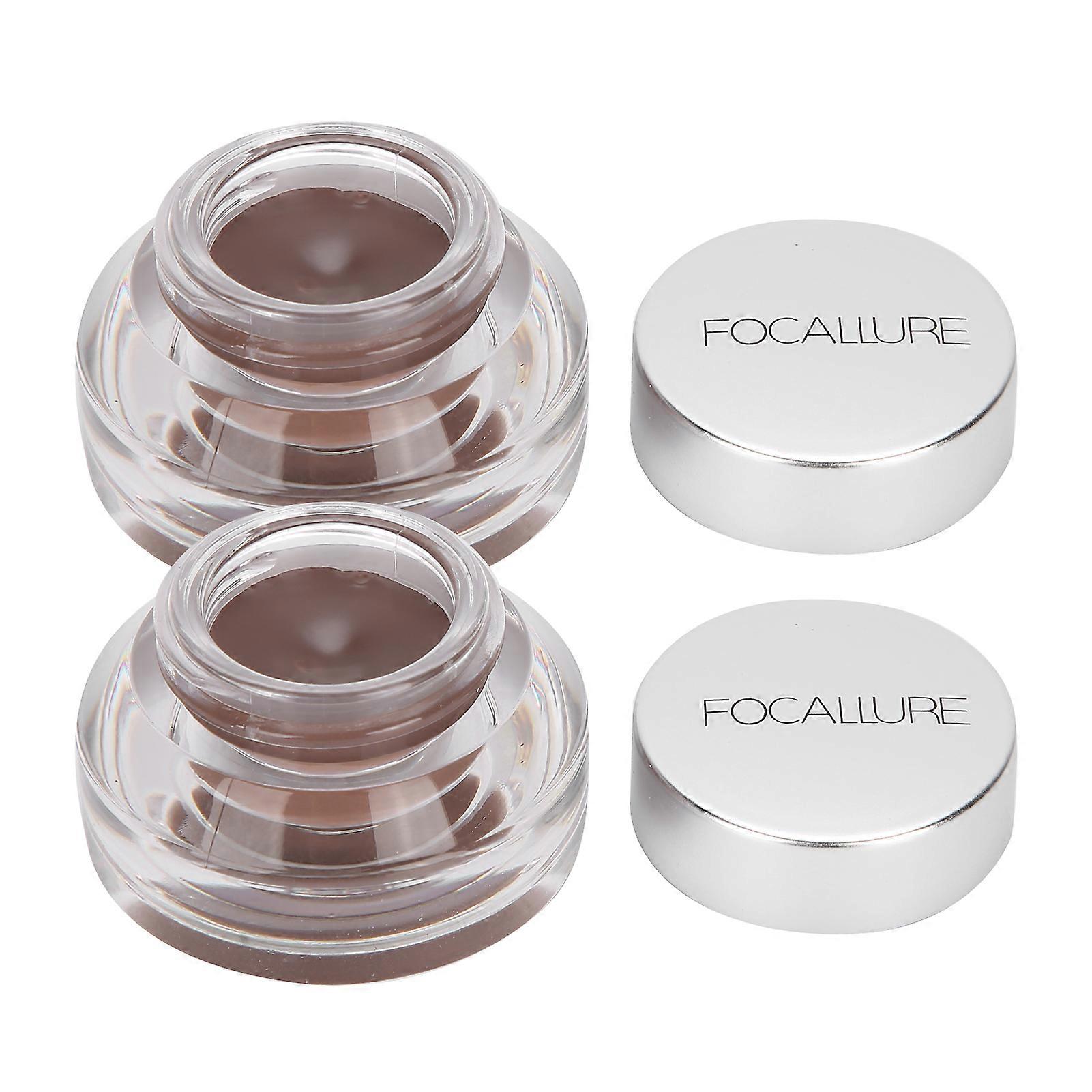 2pcs FOCALLURE Eyebrow Cream Dual Use Eyeliner Paste Waterproof Long Lasting Eyebrow Tint Gel#2