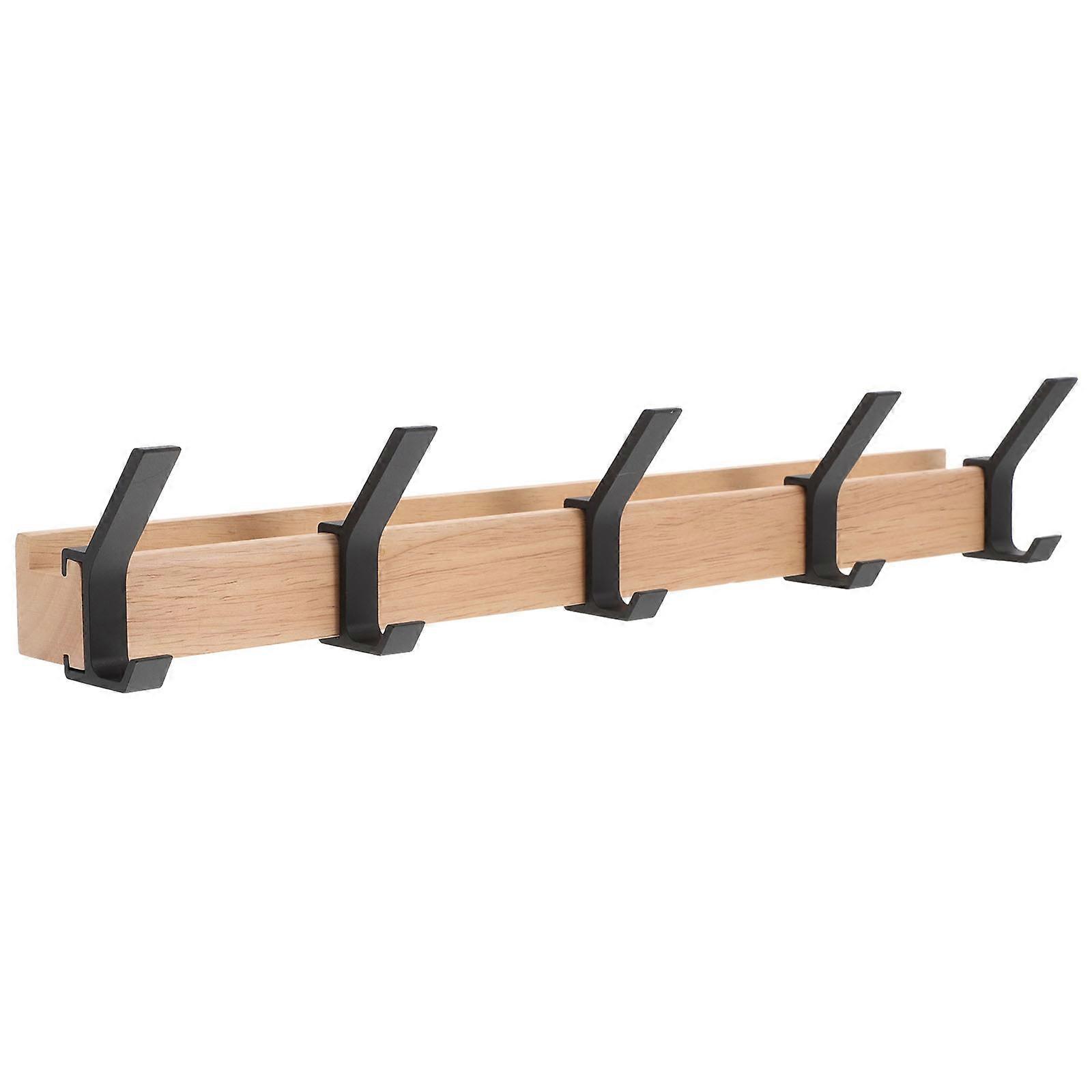 Rubber Wood Over Door Hanger Hat Rack For Bathroom Entryway 39.20X7.00X6.00CM Hanging Hats 1Set