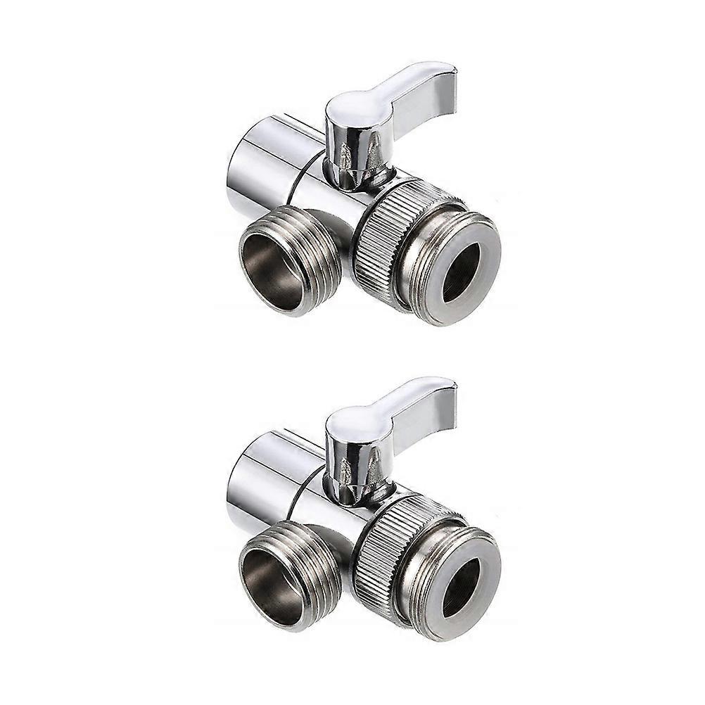 Inline Shower Diverter Square Style Homeowners Plumbers Water Flow Switching 5.5X4cm Silver 3-Way 2Pack