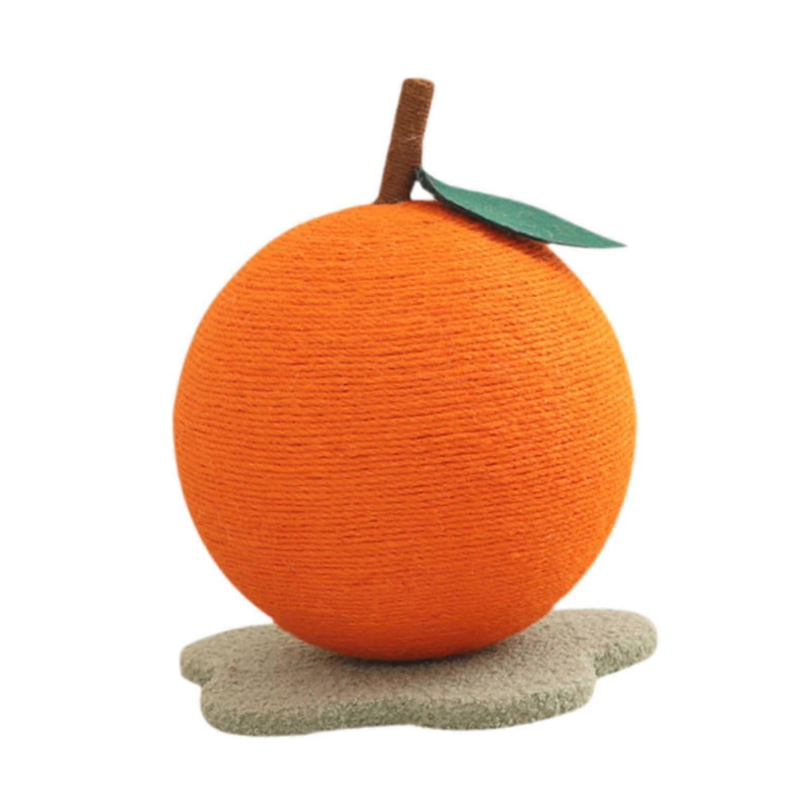 Orange cat scratcher with sisal rope for training kittens