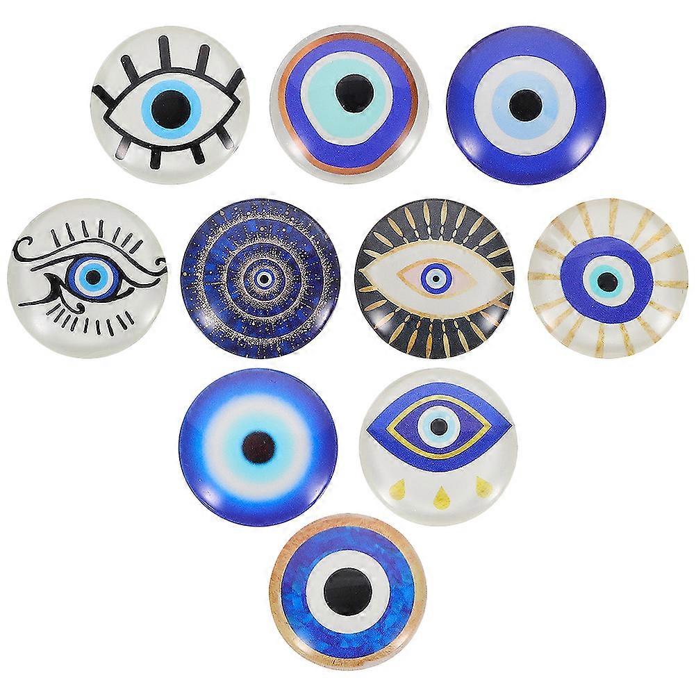 Luminous Flat Back Dome Glass Cabochons Assorted Color For Diy Jewelry Making Craft Enthusiasts 10Pcs