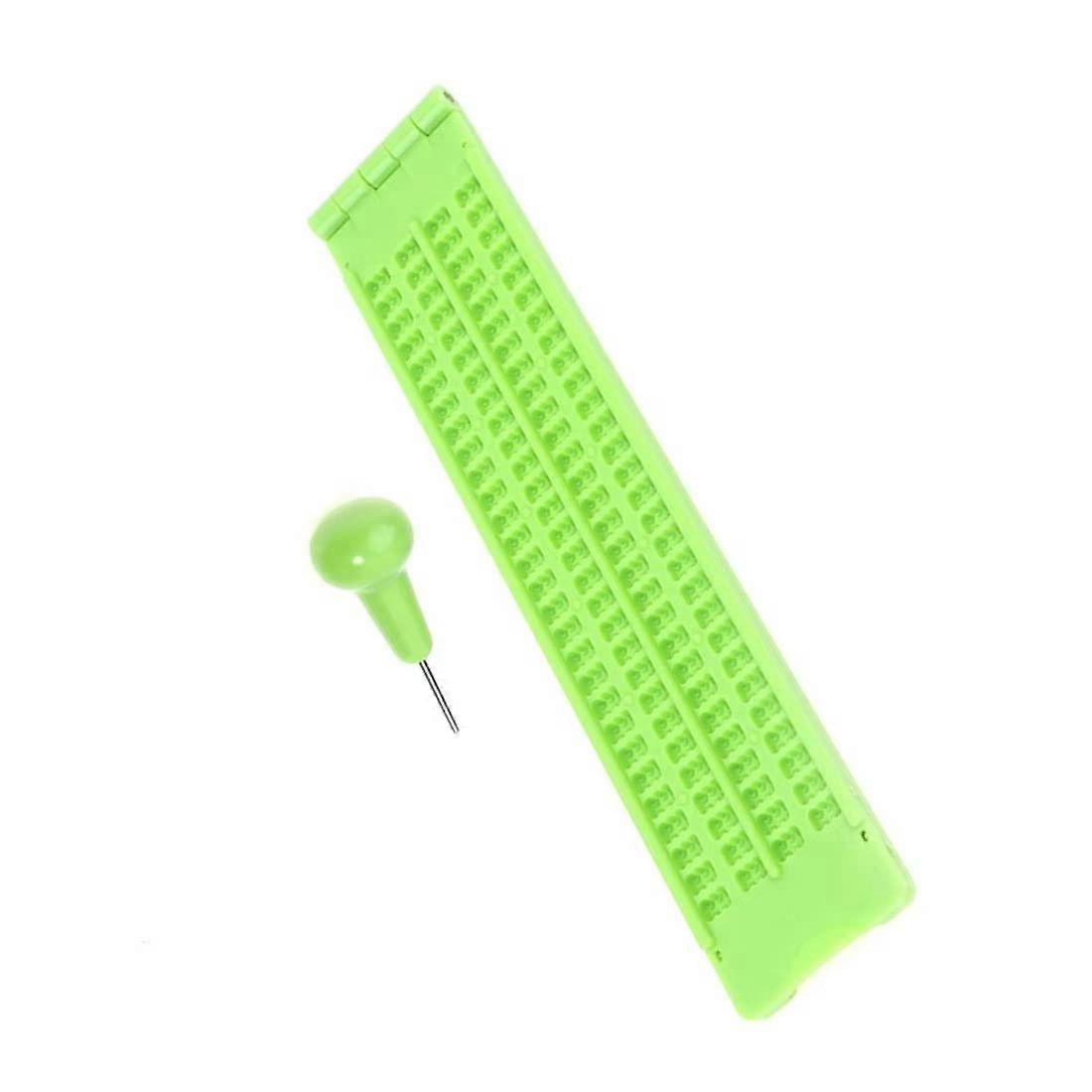 Braille Slate 4-Line 28-Cell With Stylus Portable Braille Practice Material For The Blind