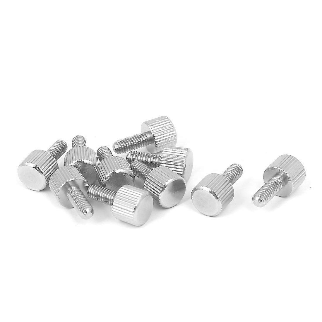 Computer PC Case M4 x 10mm Stainless Steel Flat Head Knurled Thumb Screw 10pcs