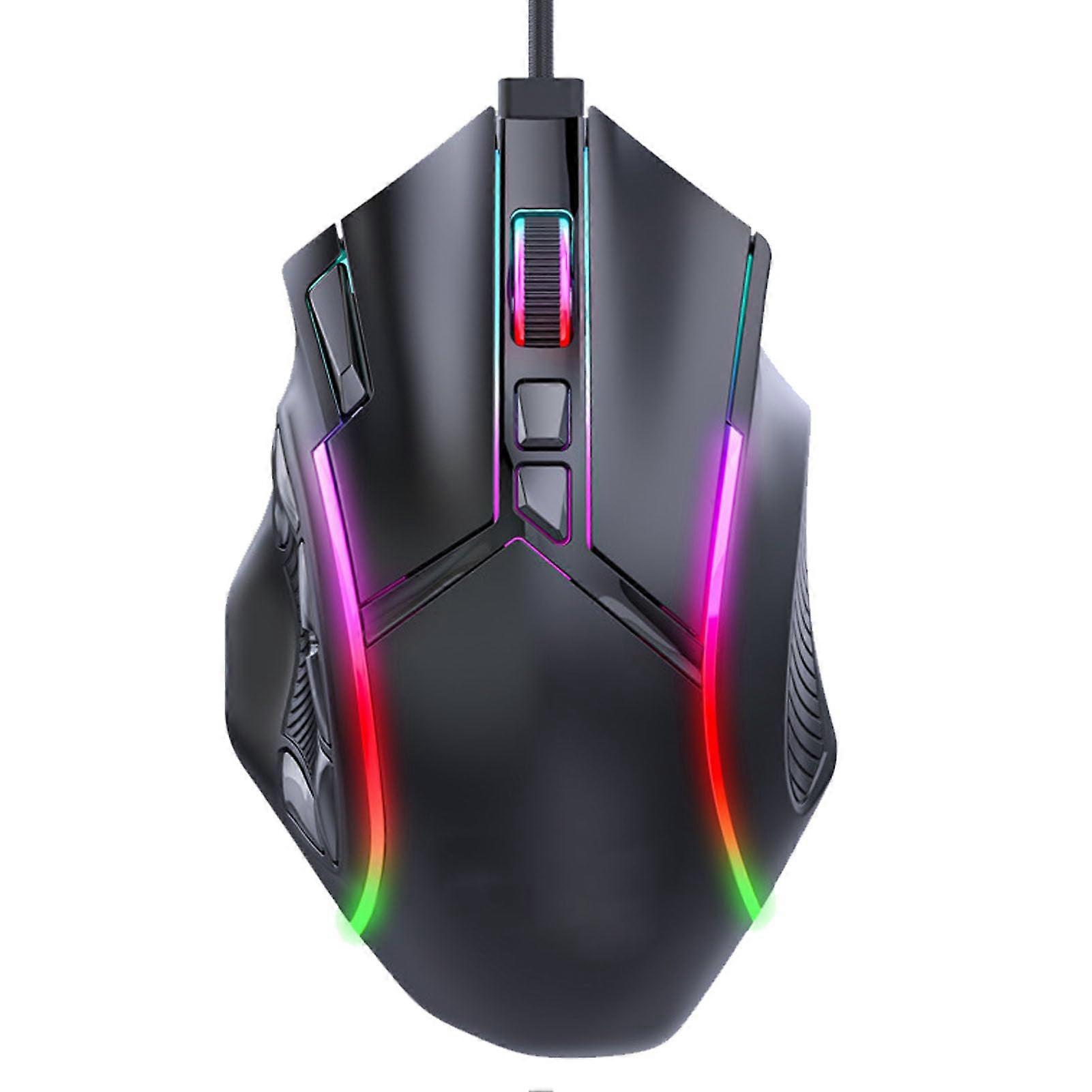 RGB Gaming Mouse Wired, 12800 DPI, 12 Programmable Buttons, Colorful LED Lighting for PC, Laptop Compatibility