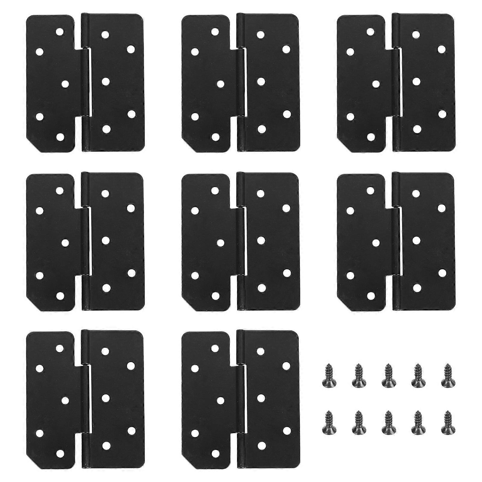 8pcs Black Iron Folding Hinges for Home Use Durable Strong with Brake Function Compact Storage