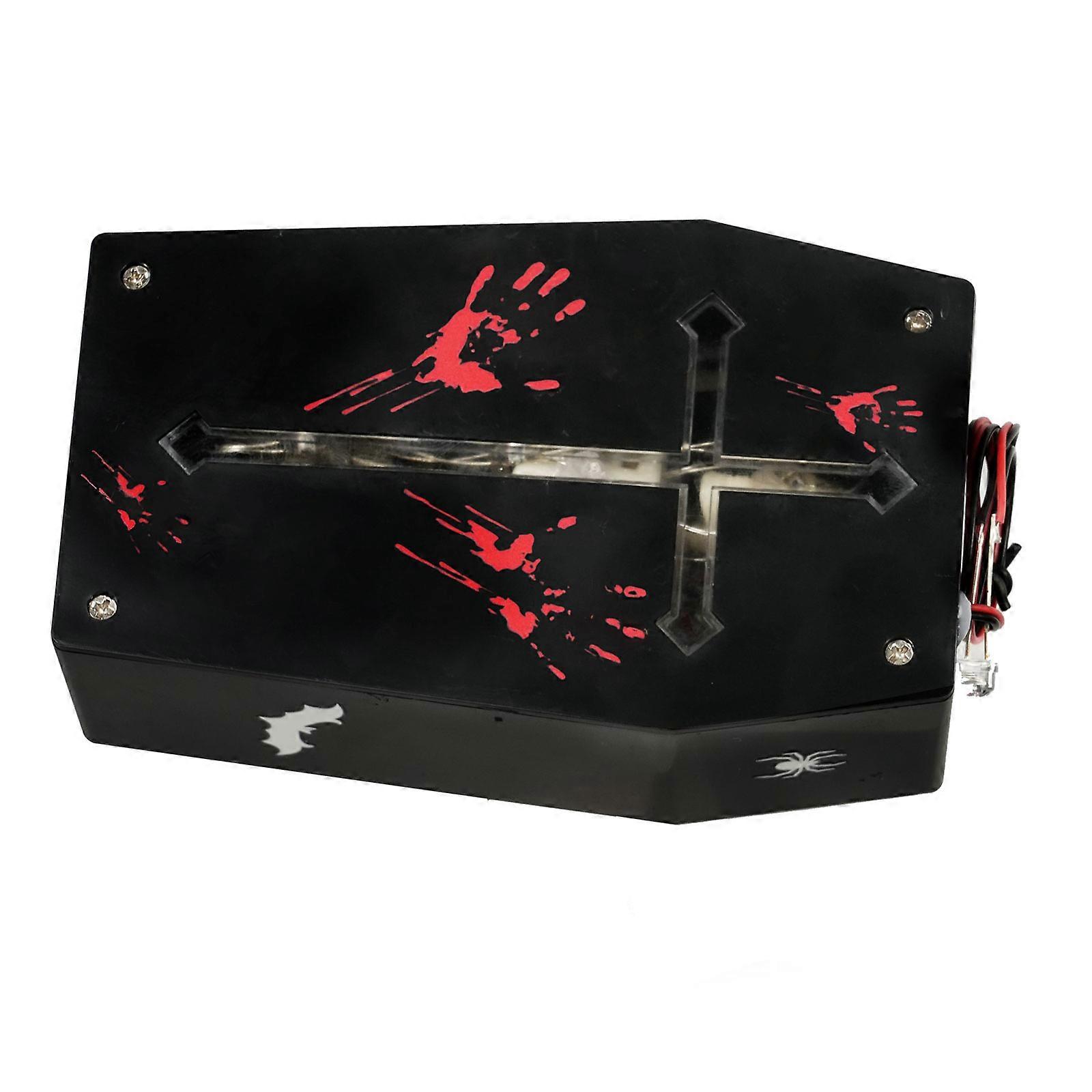 Colorful Sound Activated Coffin Box Unique Voice Controlled Halloween Parties Coffin with Seven Color Light Effect Multicolor