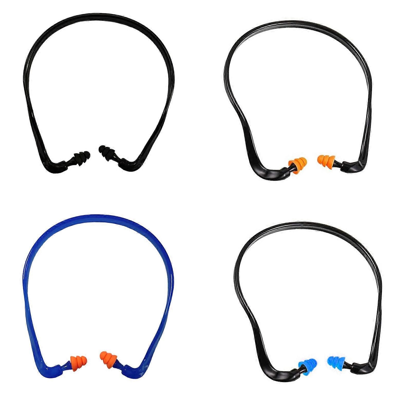 Washable Earplug Headset With Comfortable TPE Noise Isolating For Office Travel Sleeping with Head Band Design 4PCS Multicolor