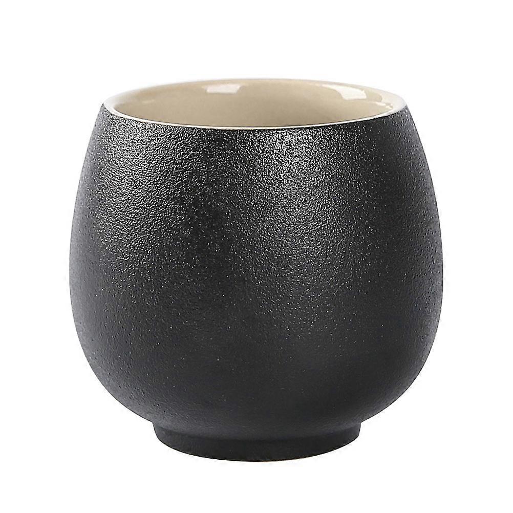 Natural Simplicity Ceramic Tea Cup Black Classic Shape For Entertaining Guests 1Set