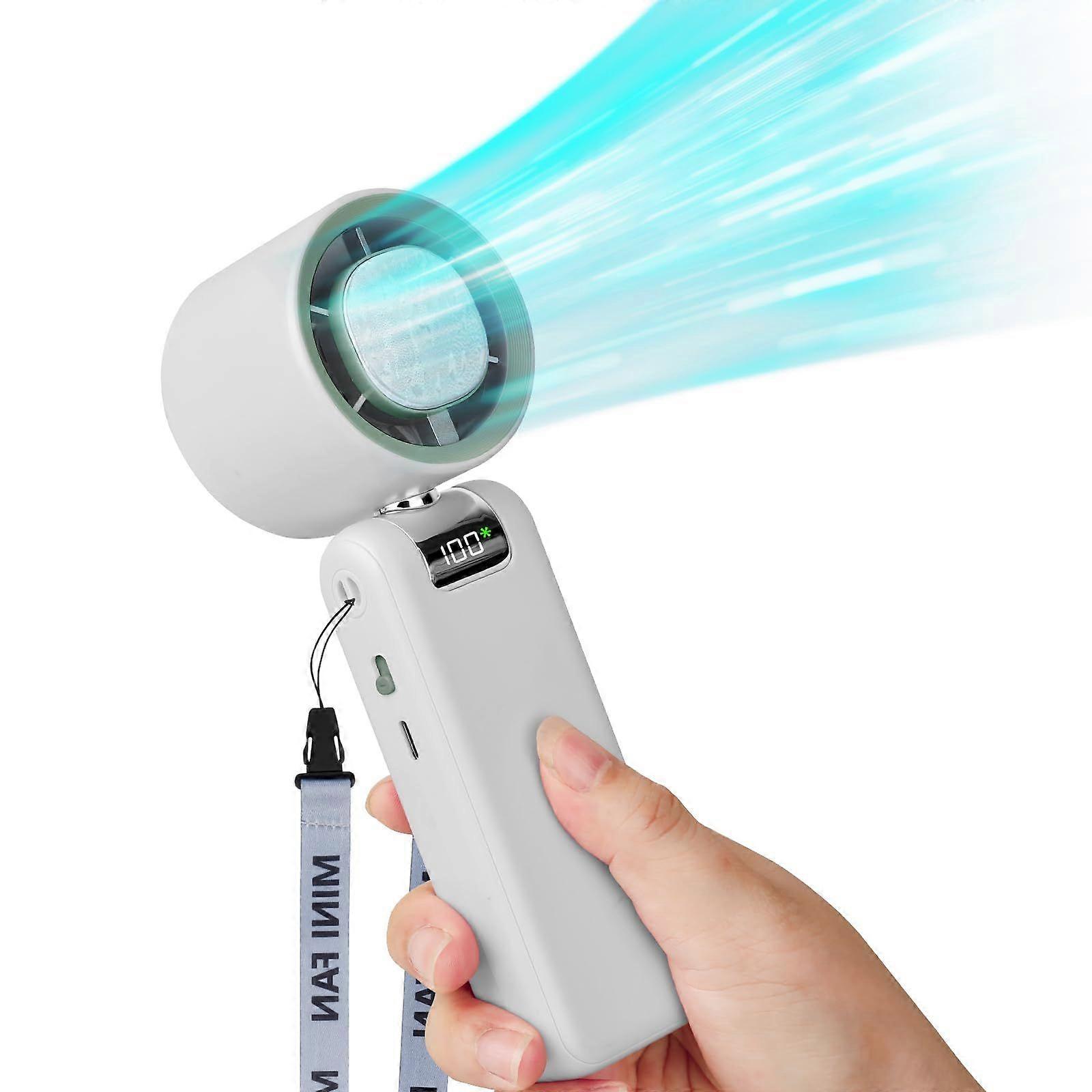High - Speed Handheld Fan | 13500RPM Turbo Motor TEC Instant Cooling, 4000mAh (3 - 23H) LCD Display | 3 - in - 1 Neck/Desk/Portable for Travel/Office/