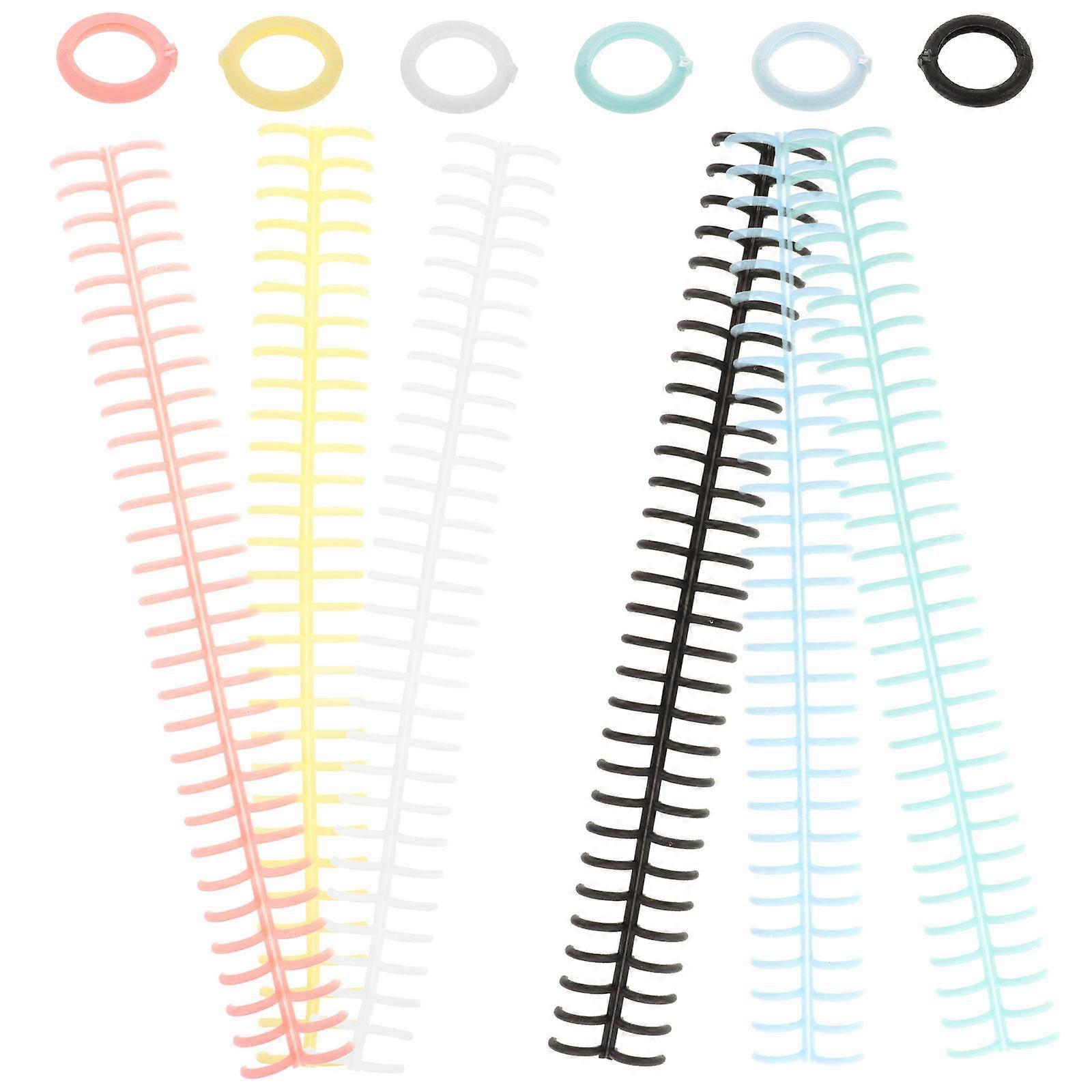 6pcs Plastic Binding Coils for DIY Book Binding, Spiral Rings, Lightweight and Flexible, Assorted Macaron Colors