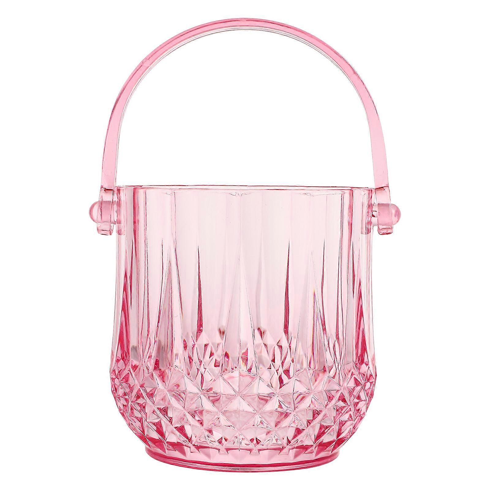 Stylish Round Acrylic Ice Bucket with Handle for KTV, Bar & Parties – Practical Design for Beverages and Beer Storage