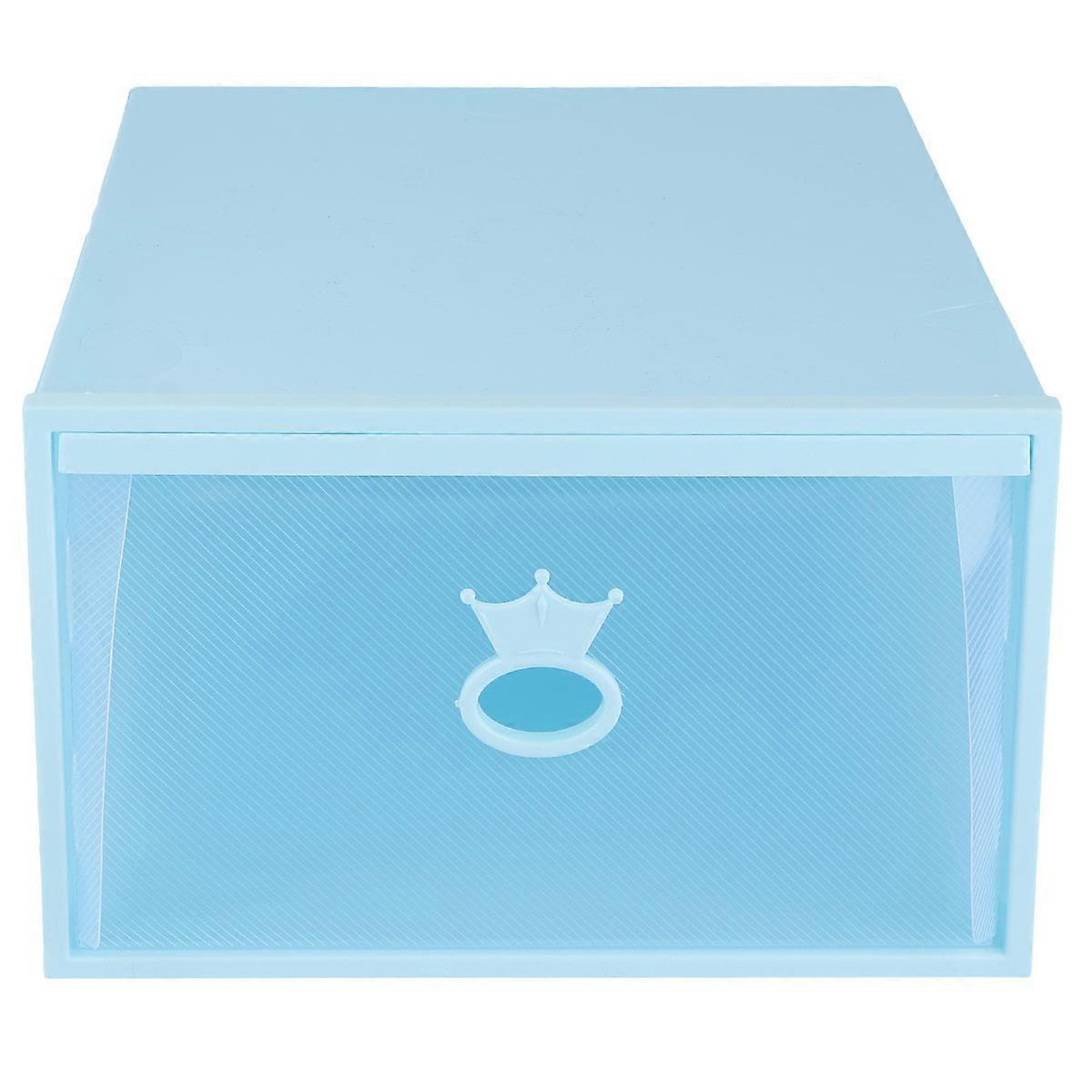 Blue Transparent Shoes Case with Thickened Plastic for Storage Large Capacity Foldable Moisture Proof