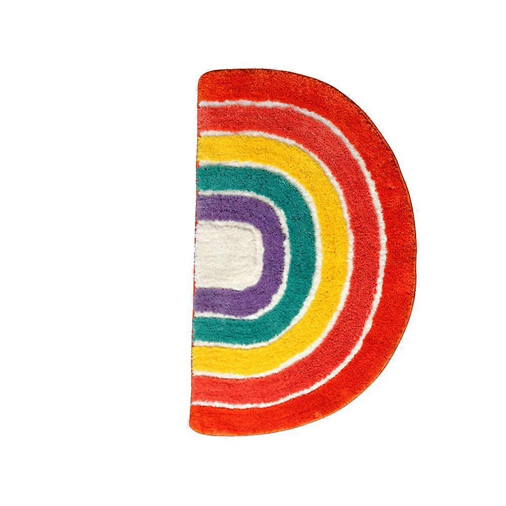 Semi-Circular Bath Mat Non-Slip Fiber TPE 50x80cm For Bathroom 1Pack