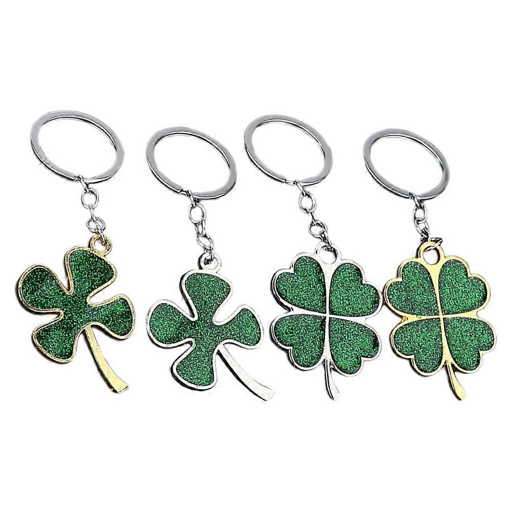 Four Leaf Fortune Keychain Water Resistant Fade Resistant 4Pcs