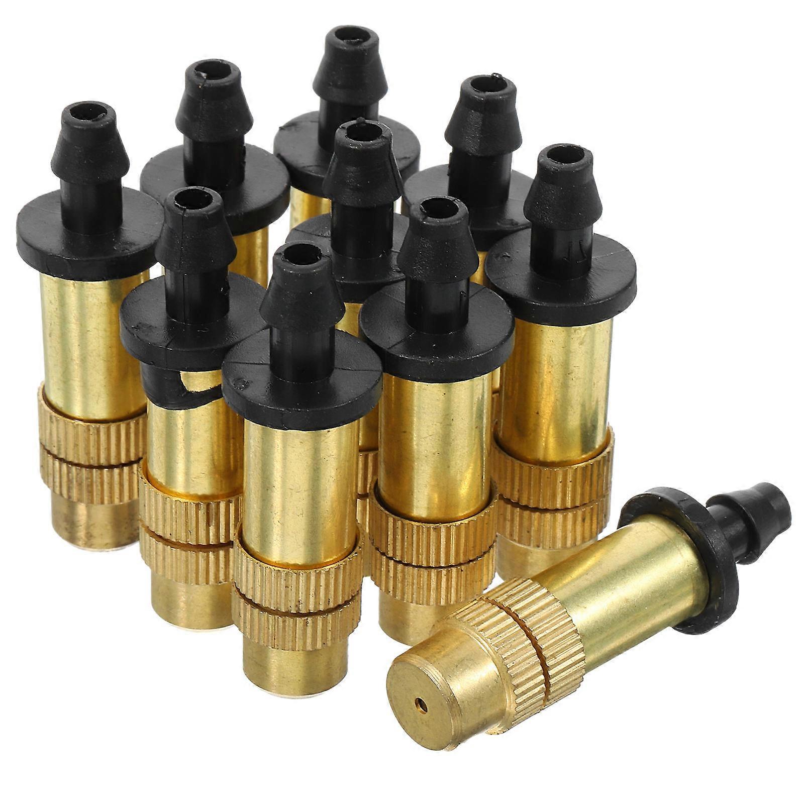 Adjustable Atomizing Nozzle 10Pcs Golden Copper Misting Nozzles for Water Misting
